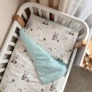 Set lenjerie de schimb pentru patut bebe 3 piese Panda (1)